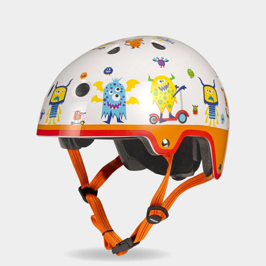 Micro Deluxe Curved Premium Patterned Helmet: Monsters Small