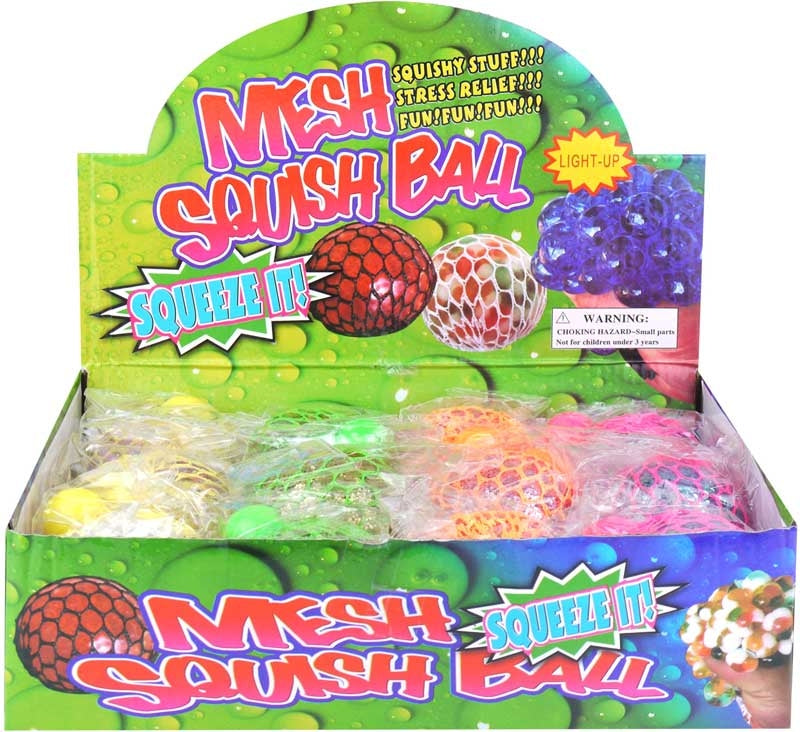 Squishy Glitter Mesh Ball with Light (Assortment)