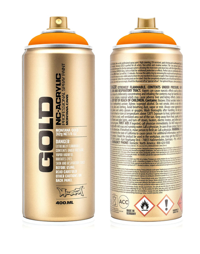 Montana GOLD Fluorescent Spray Paint - Power Orange (F2000)