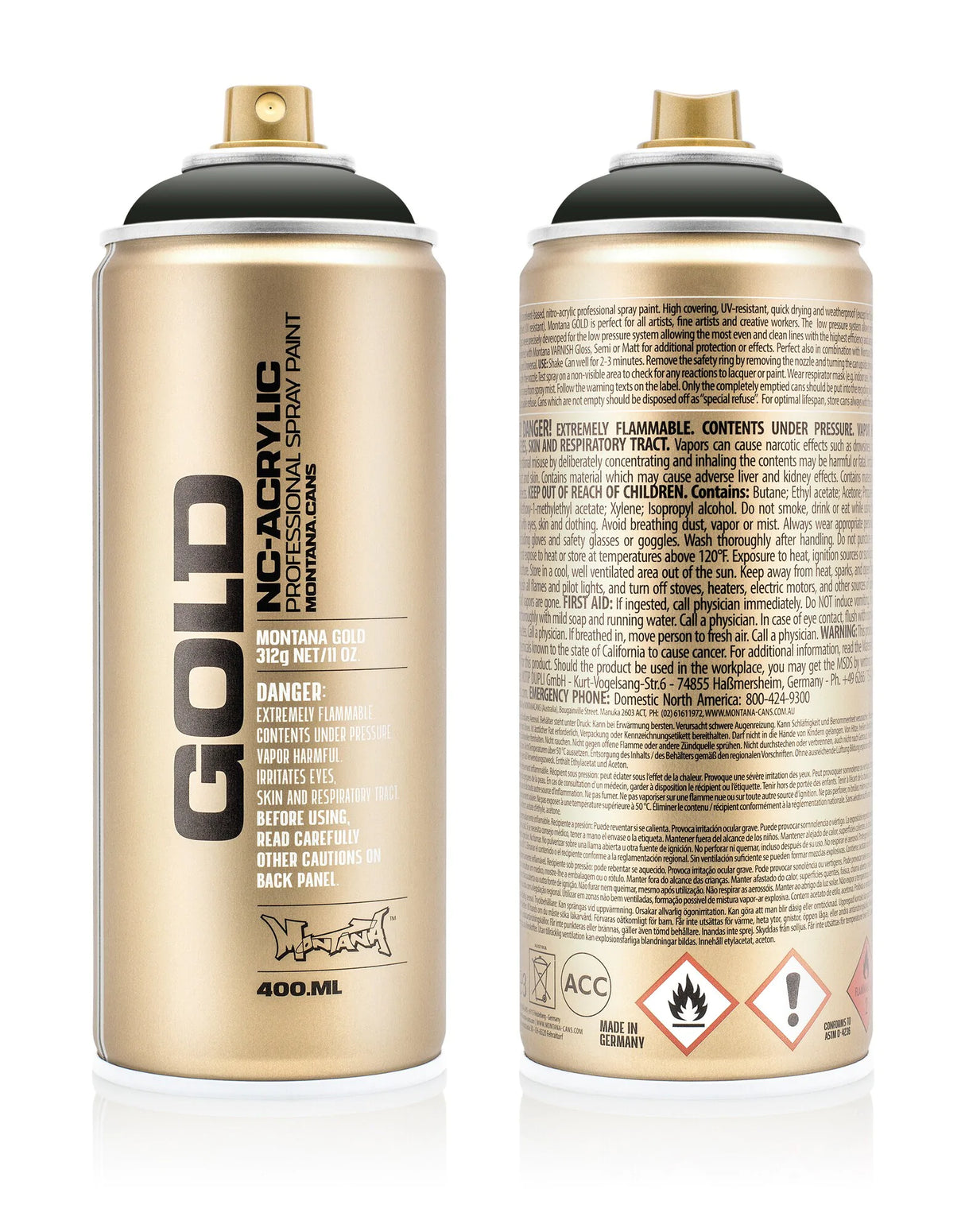Montana GOLD Spray Paint 400ml - Military Green (G1180)