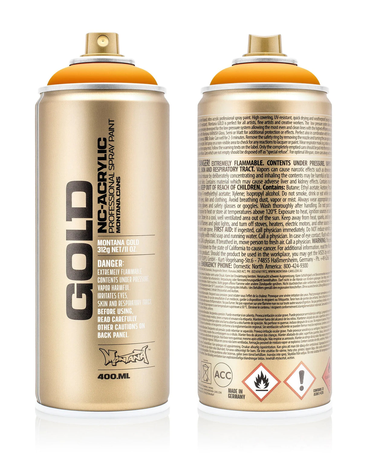 Montana GOLD Spray Paint 400ml - Golden Yellow (G1240)