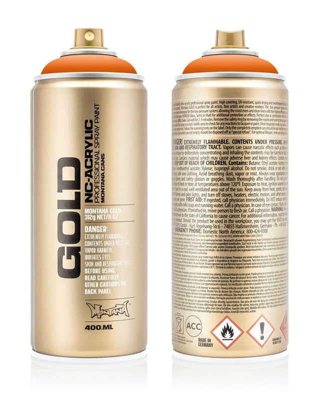 Montana GOLD Spray Paint 400ml - Orange (G2070)