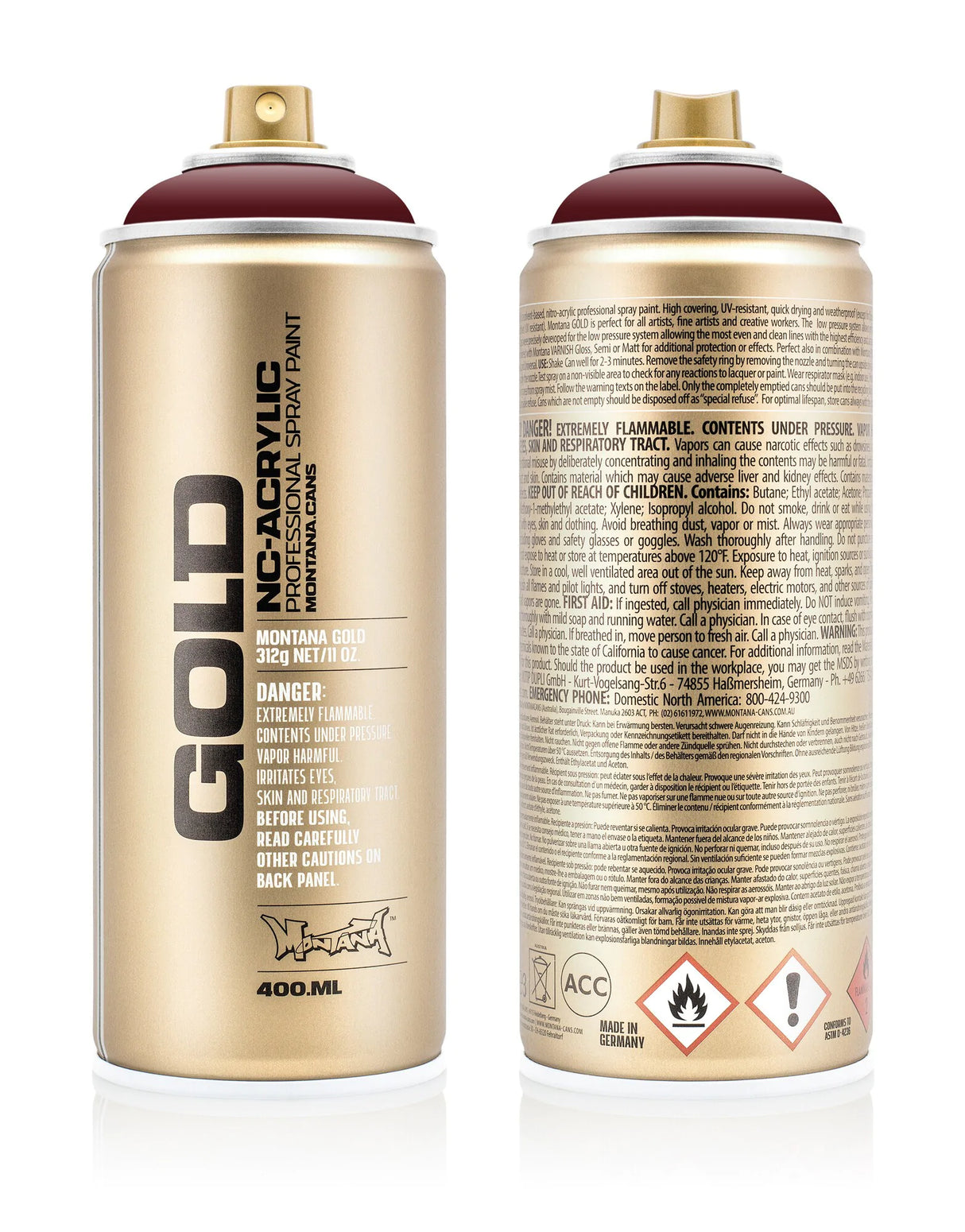 Montana GOLD Spray Paint 400ml - Purple Red (G3070)