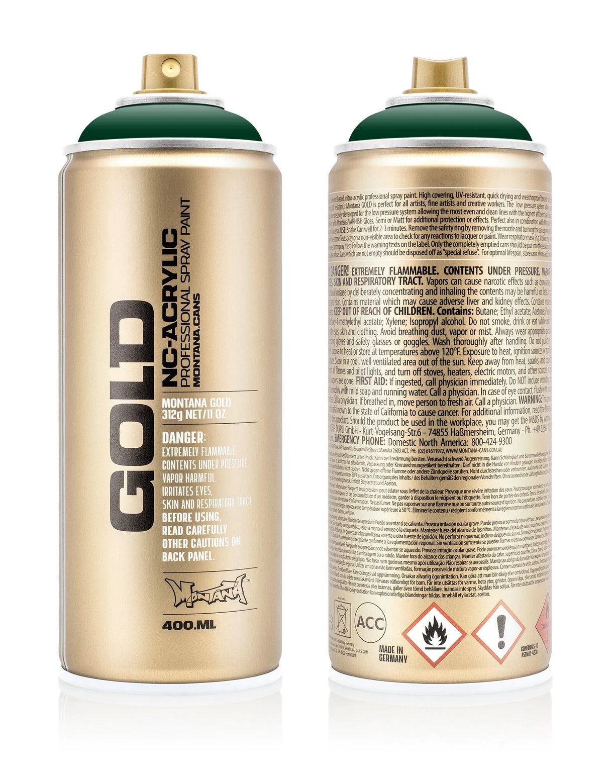 Montana GOLD Spray Paint 400ml (G6080) - Jungle Green