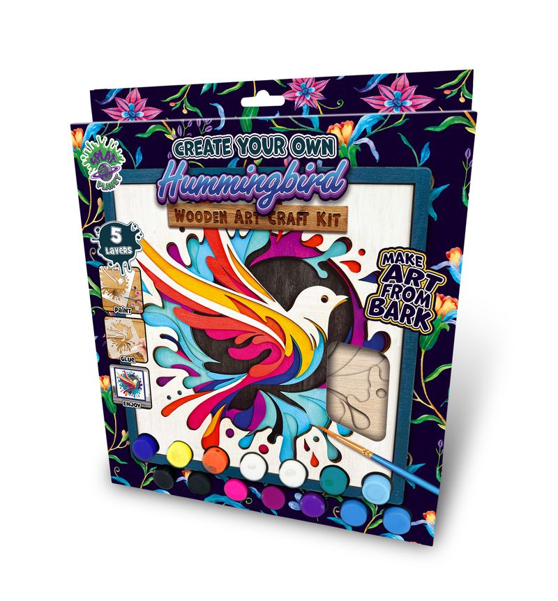 Splat Planet Wood Art Kit - Hummingbird
