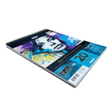 Zieler A4 Spiral Bound Mixed Media Paper Pad (20 Sheets)