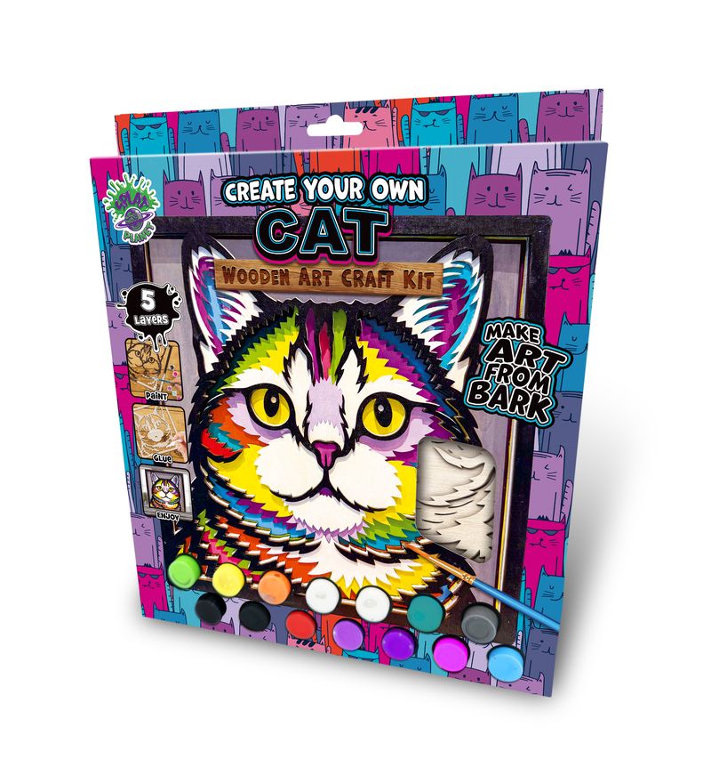 Splat Planet Wood Art Kit - Cat