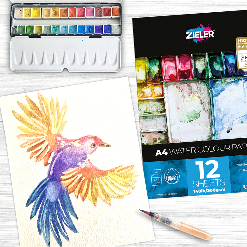 Zieler Watercolour Bound Pad - A4 (12 Sheets)