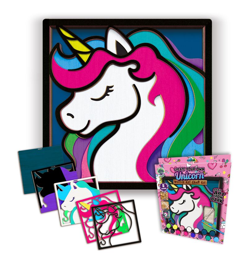 Splat Planet Wood Art Kit - Unicorn