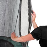 overlapping safety net with green padding