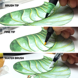 Zieler Brush & Fine Tip Pens with Water Brush (18 Piece Set)