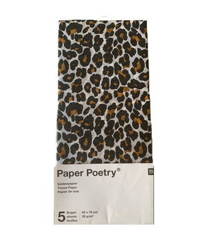 5 sheets of leopard print tissue paper