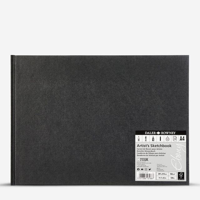Daler Rowney Sketchbook A4 Landscape - Ebony (54 Pages)