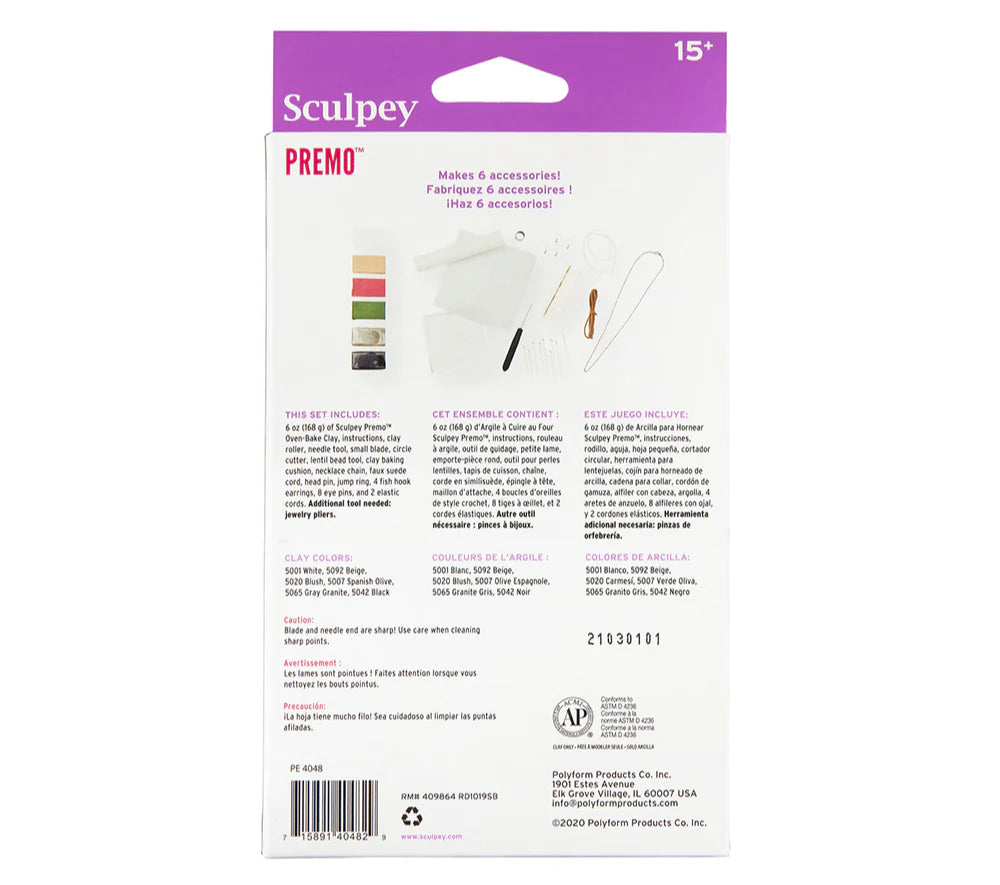 Sculpey Premo Clay Bead Making Jewellery Kit