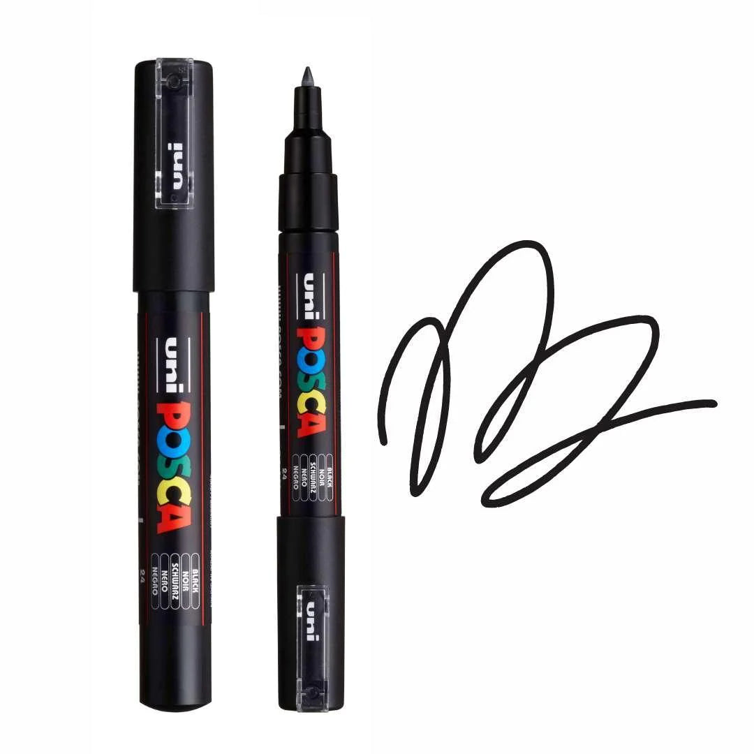 uni Posca PC-1M Extra Fine Bullet Tip Paint Marker Black