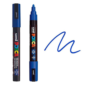 Uni POSCA - PC-3M Art Marker Paint Pens - 4 Pack Wallet - Blue Tones