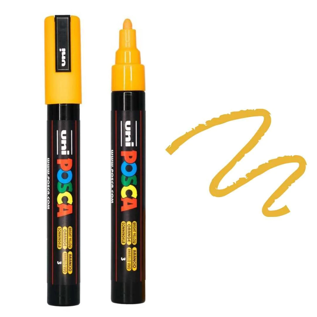 uni Posca PC-5M Medium Bullet Tip Paint Marker Bright Yellow