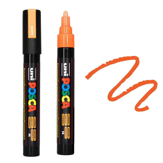 uni Posca PC-5M Medium Bullet Tip Paint Marker Fluorescent Orange