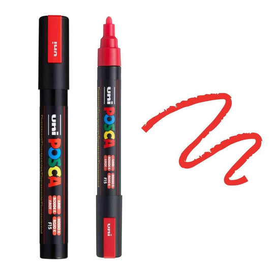 uni Posca PC-5M Medium Bullet Tip Paint Marker Fluorescent Red