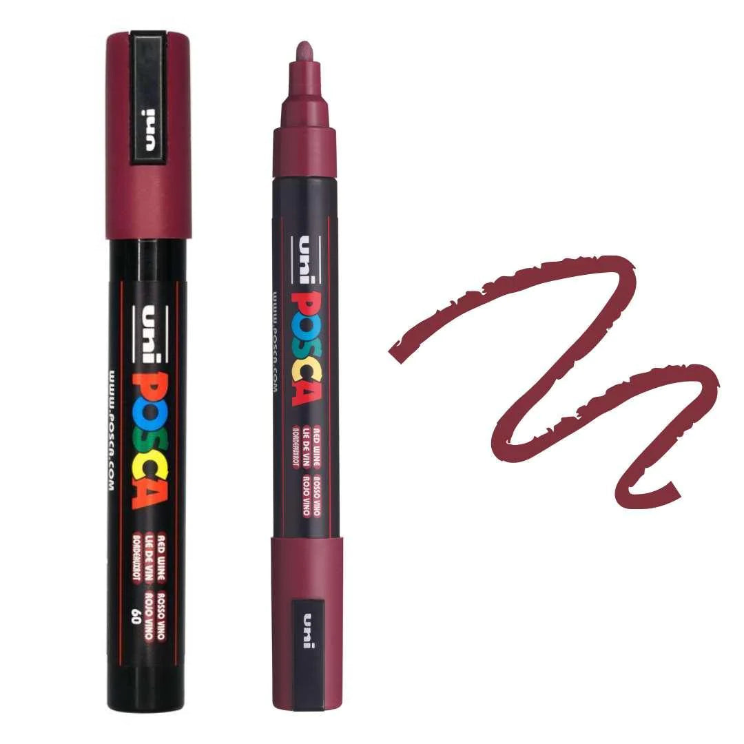 uni Posca Marker PC-5M Medium Bullet Tip Paint Marker Red Wine