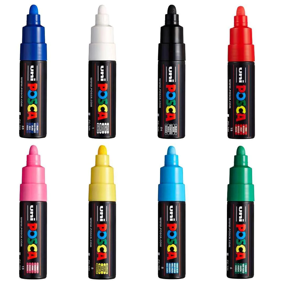 Posca PC-7M Wallet Of 8 Standard Colours