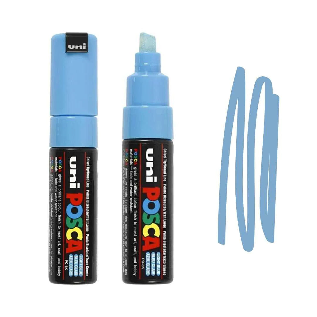 uni Posca PC-8K Broad Chisel Tip Paint Marker Light Blue