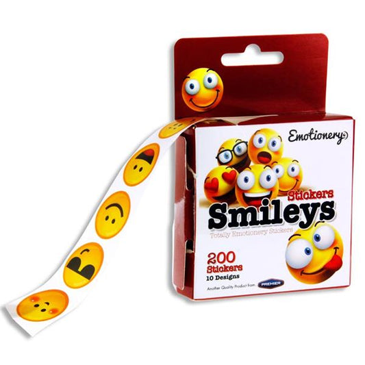 Roll 200 Stickers - Smiley Faces