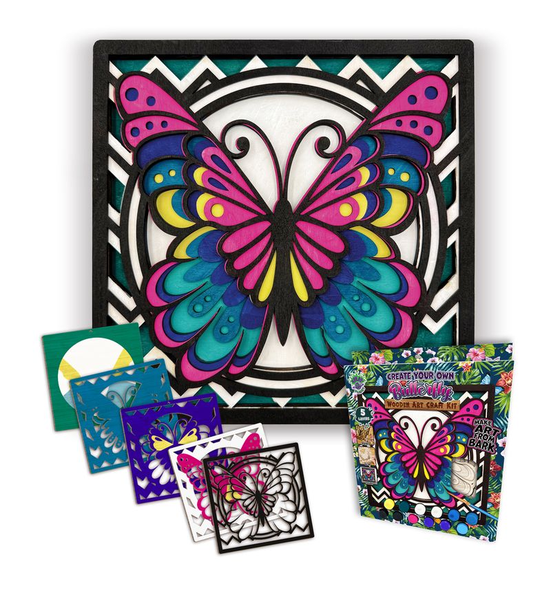 Splat Planet Wood Art Kit - Butterfly