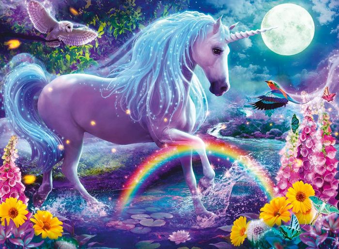100 Piece XXL Glitter Jigsaw Puzzle - Glitter Unicorn