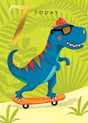 Happy Birthday Card & Envelope Boy Age 7 - Dinosaur