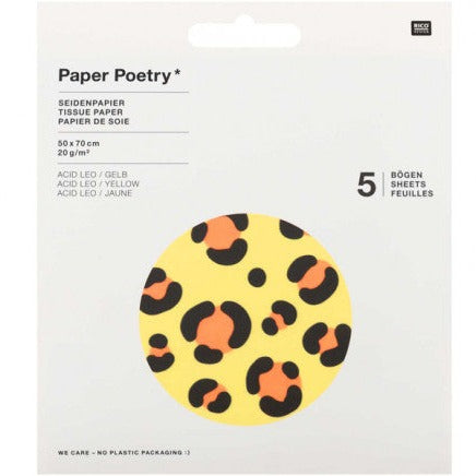 Rico Design 5 sheets of tissue paper ACID LEO yellow