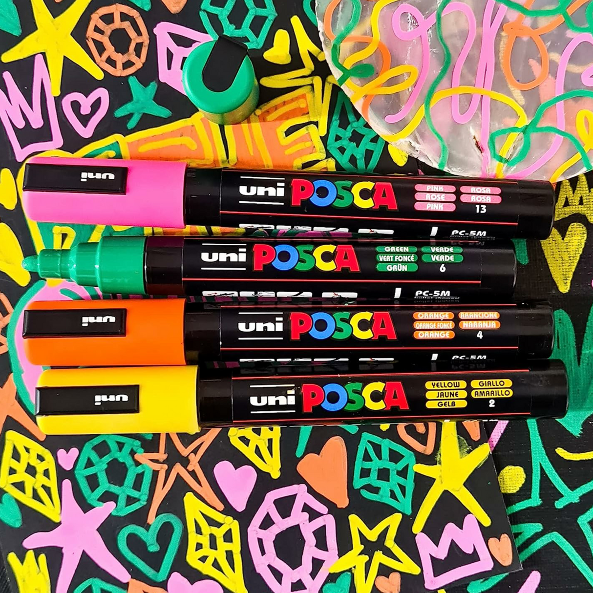 Posca PC-5M Medium Bullet Tip Paint Marker - Pack 4 Colour Block