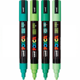 Posca PC-5M Medium Bullet Tip Paint Marker - 4 Pack Green Mix