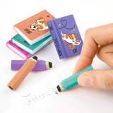 TOPModel Eraser Set Mini School Books & Pencils