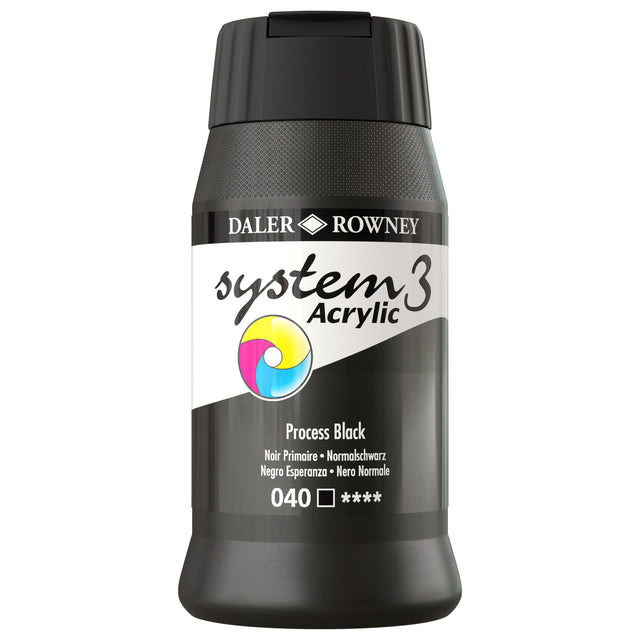 SYSTEM3 500ml Acrylic Paint - Process Black