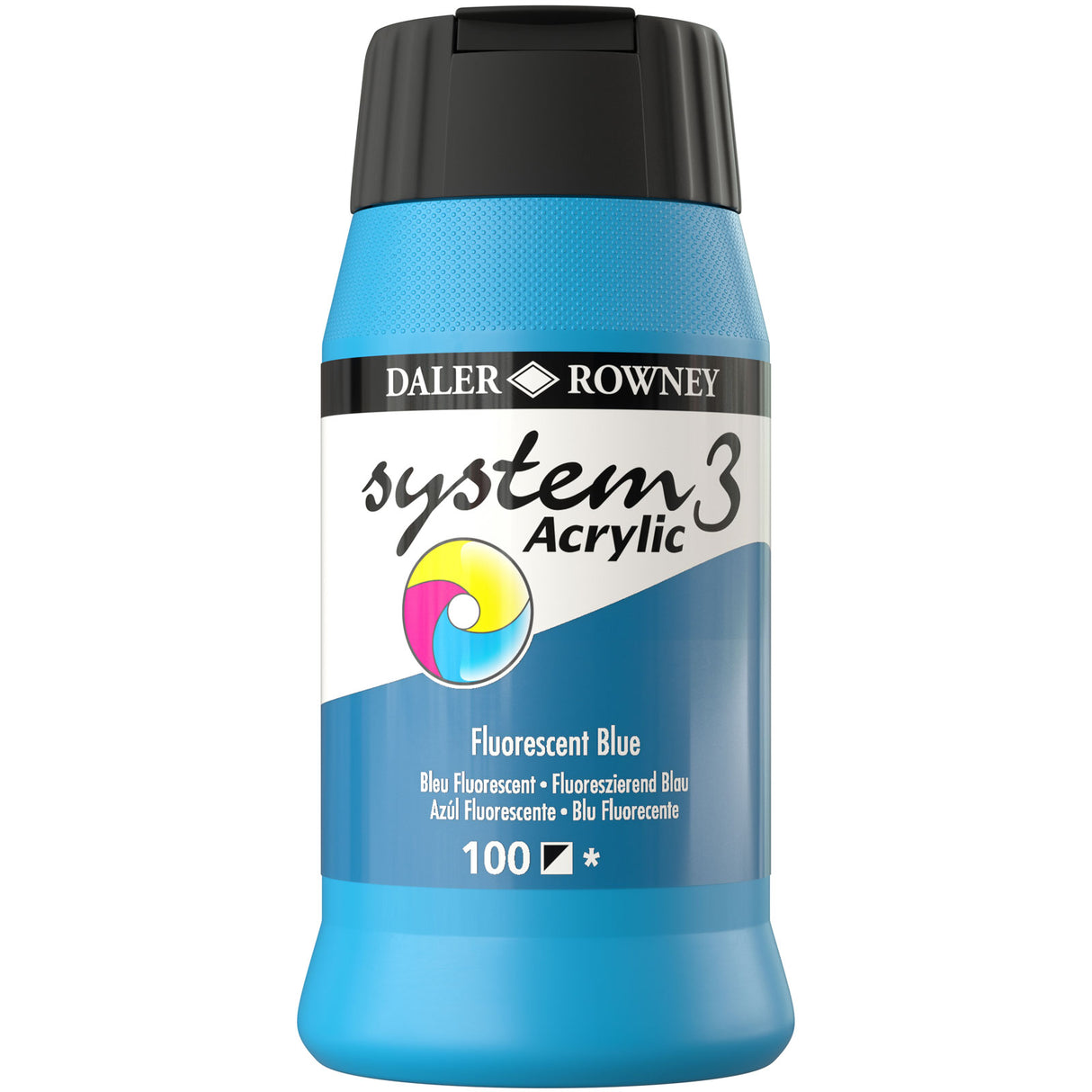 Daler-Rowney System3 Acrylic Paint 500ml Fluorescent Blue