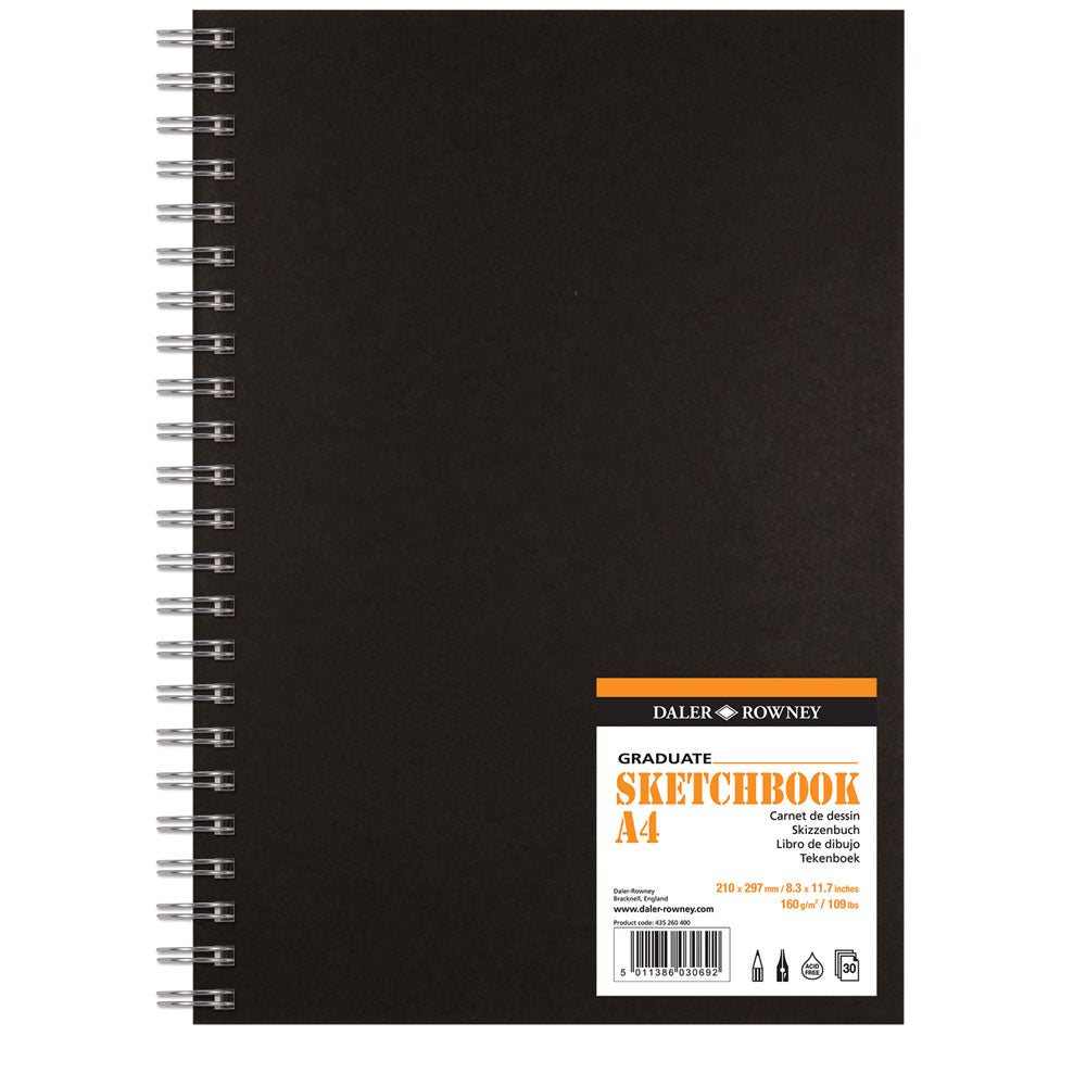 Daler Rowney Graduate Premium Black Spiral Bound Sketchbook