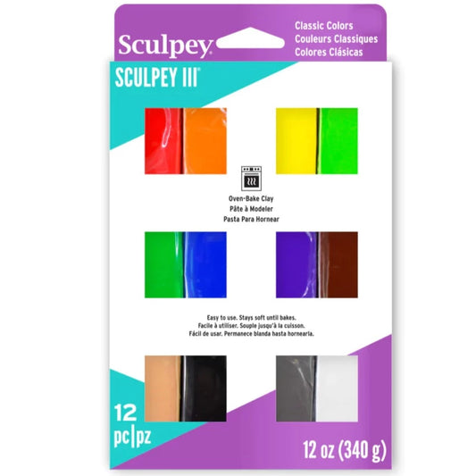 Sculpey III Clay 12 Piece Classic Colours Multipack
