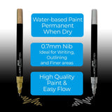 Zieler Extra Fine Acrylic Paint Pens - Gold and Silver (2 Pack)