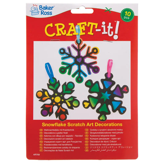 Snowflake Scratch Art Decorations (Pack of 10)