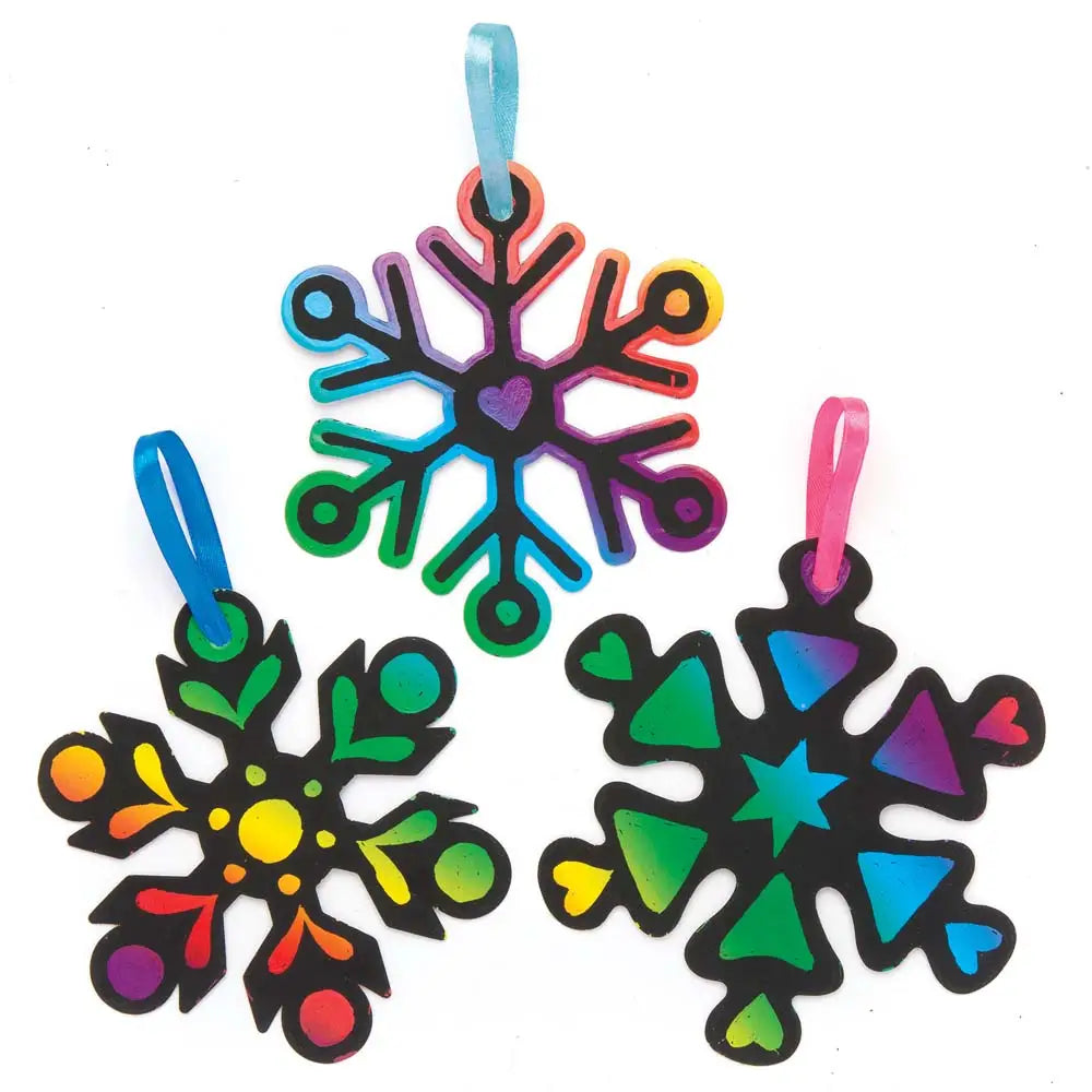 Snowflake Scratch Art Decorations (Pack of 10)