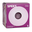 Purple packaging of Speks jumbo memory gel stress ball on a white background