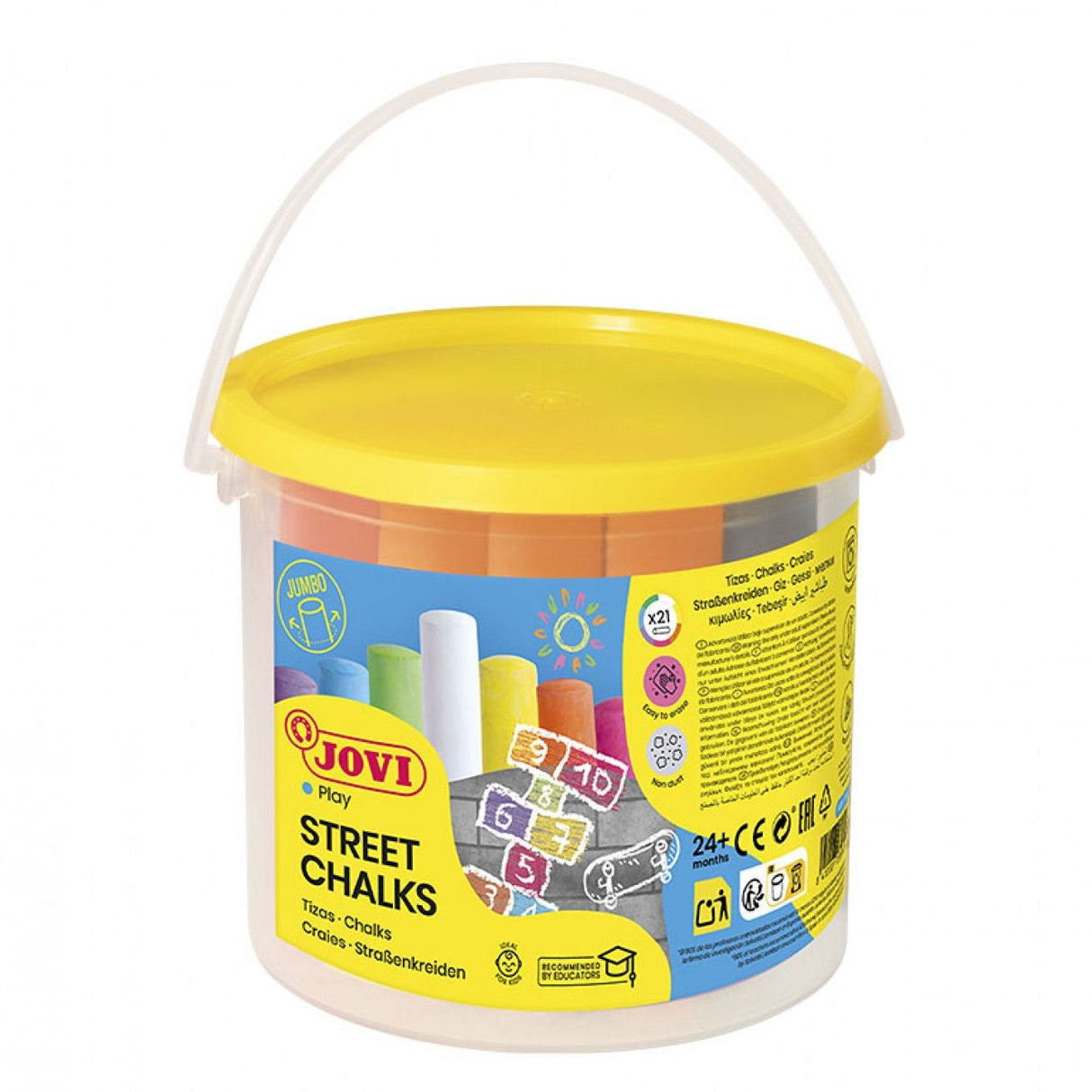 Jovi Jumbo Street Chalks - Assorted Colours (Bucket of 21)