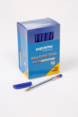 Supreme Stationery Ballpoint Pens - Blue (50 Pack)