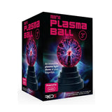 Red 5 Mini Plasma Ball 3-inch toy set in its retail packaging, featuring a black box with pink and white text and an illustration of the glowing plasma globe.