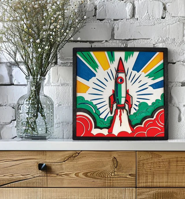 Splat Planet Wood Art Kit - Spaceship