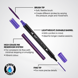 Zieler Brush & Fine Tip Pens with Water Brush (18 Piece Set)