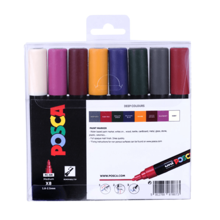 uni Posca PC-5M Set of 8 Deep Colours