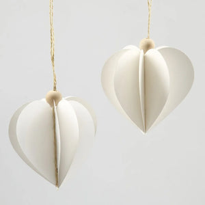 Hearts, size 6+8.5 cm, 240 g, 50 pcs, white