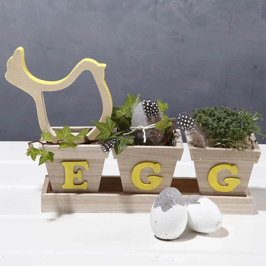 Flower Pot Set, size 27x9x9 cm, 1 set, paulownia